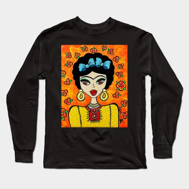 Fridi_baby naranja Long Sleeve T-Shirt by DoritaArtes